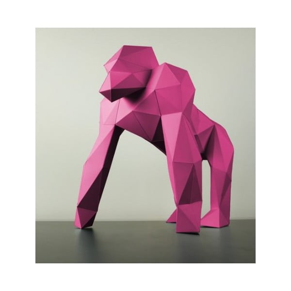 Papírová socha Gorila, růžová