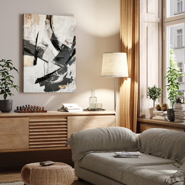 Obraz s ručně malovanými prvky na plátně 70x100 cm Ash – Styler-image-2
