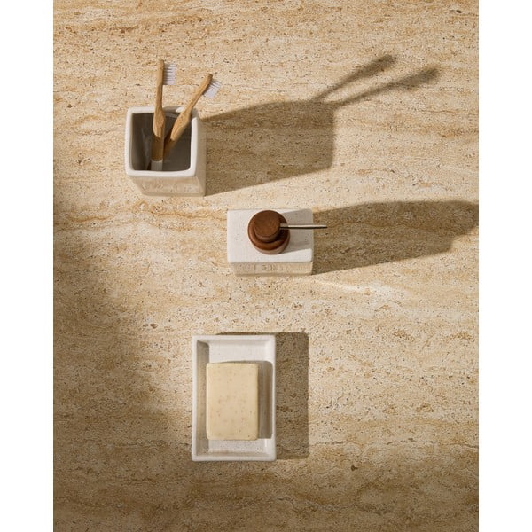 Krémová keramická mýdlenka Careli – Kave Home-image-2