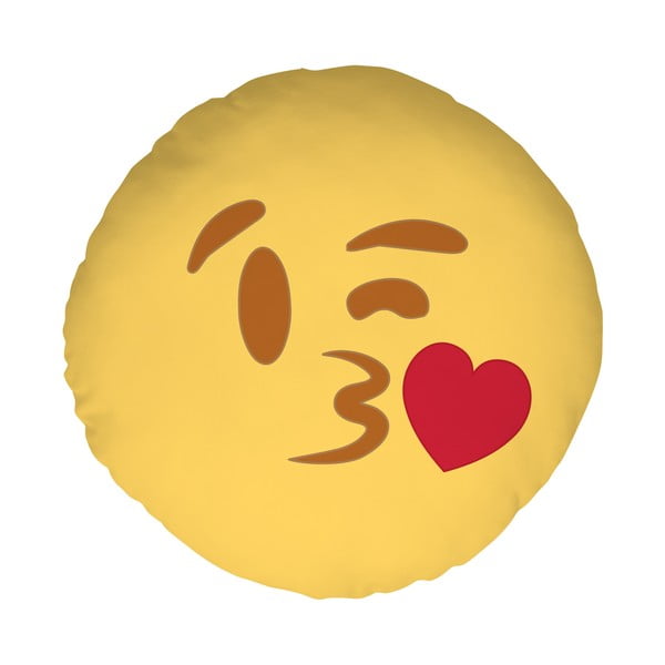Polštář Emoji Kiss, 39 cm