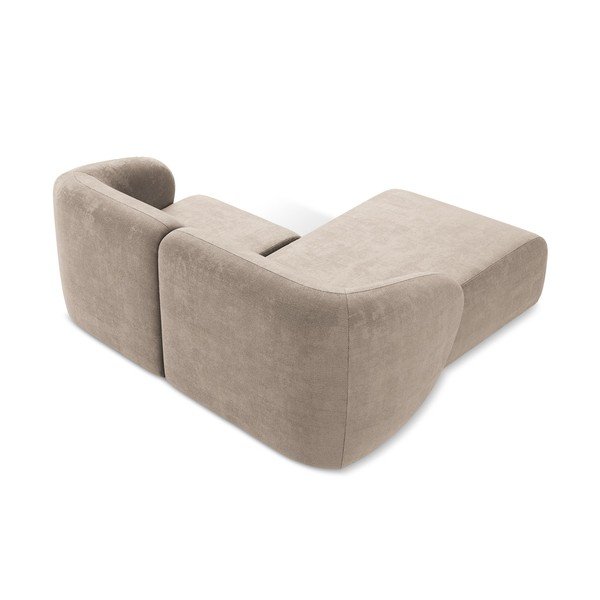 Světle hnědá žinylková rohová pohovka (levý roh/s lenoškou) Lani – Makamii-image-3