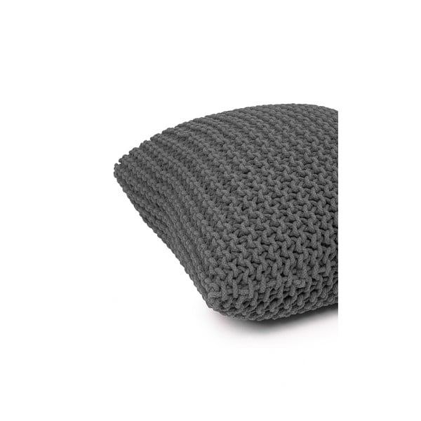 Šedý polštářový puf Bonami Essentials Knit-image-3
