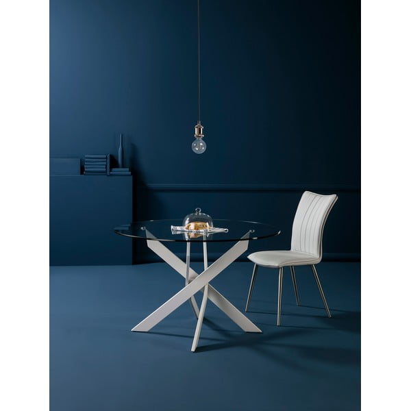 Kulatý jídelní stůl se skleněnou deskou 120x120 cm Ruth – Marckeric-image-1