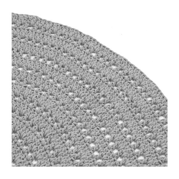Šedý kruhový bavlněný koberec LABEL51 Knitted, ⌀ 150 cm-image-2