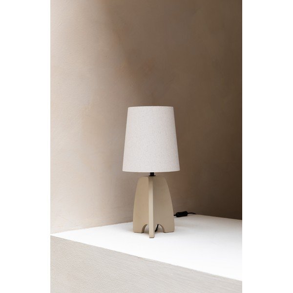 Béžová betonová stolní lampa s textilním stínidlem (výška 45 cm) Saba – Zuiver-image-1