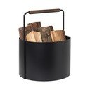 Černý kovový koš na palivové dřevo Blomus Fireplace