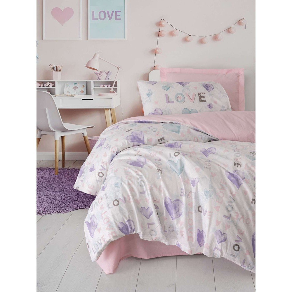 Růžové dětské povlečení na jednolůžko 200x140 cm Lovella – Mijolnir