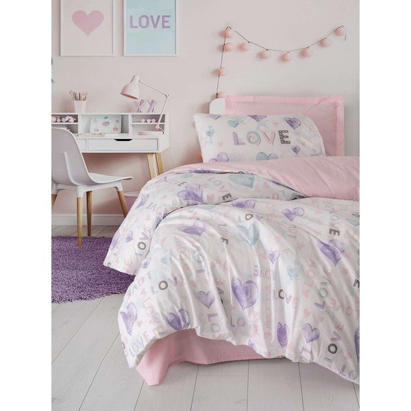 Růžové dětské povlečení na jednolůžko 200x140 cm Lovella  – Mijolnir