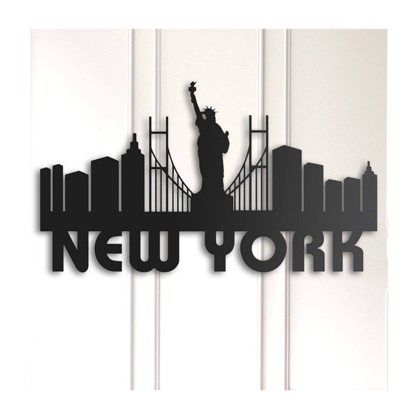 Černá nástěnná dekorace New York