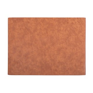Oranžovohnědé prostírání z imitace kůže ZicZac Troja Rectangle, 33 x 45 cm
