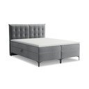 Šedá boxspring postel s úložným prostorem 180x200 cm Mikana – Makamii