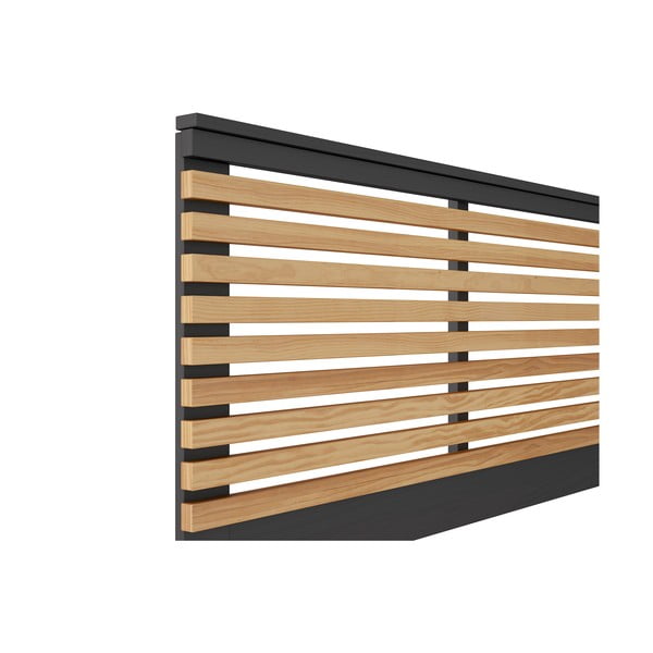 Černé/přírodní čelo postele z borovicového dřeva 163x100 cm Lavis – Marckeric-image-4