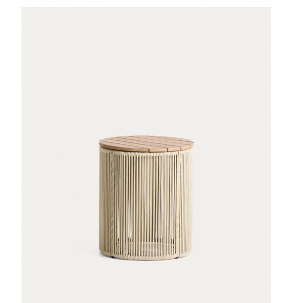 Kulatý zahradní stolek s deskou z akácie ø 40 cm Dandara – Kave Home-image-3
