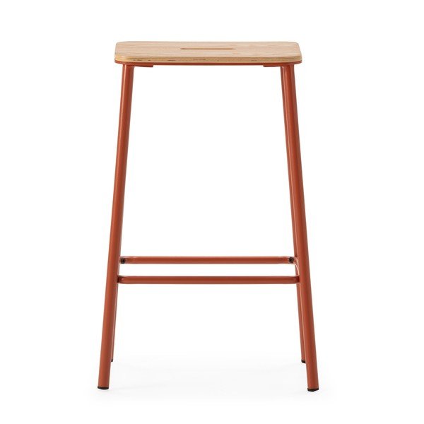 Barové stoličky v sadě 2 ks v cihlové barvě (výška sedáku 65 cm) Abba – Marckeric-image-3