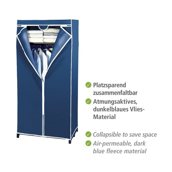 Modrá látková šatní skříň 75x160 cm Air - Wenko-image-4