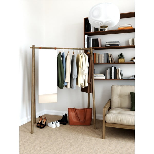 Hnědý stojan na oblečení z borovicového dřeva Hongi - Karup Design-image-1