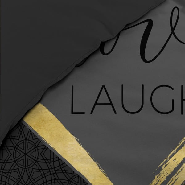 Černé bavlněné povlečení na dvoulůžko 200x200 cm Crazy Love – douceur d'intérieur-image-3