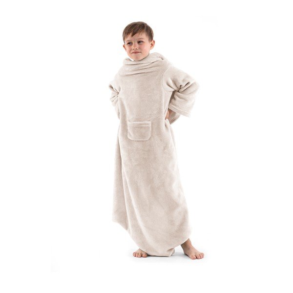 Béžová dětská televizní deka s rukávy DecoKing Lazykids-image-1