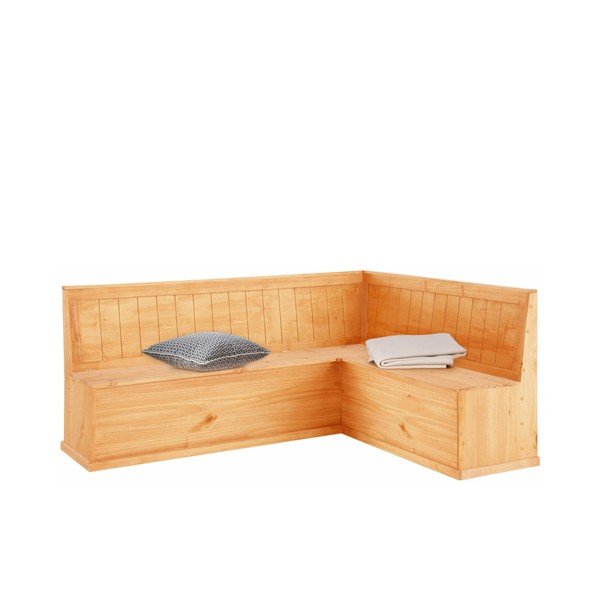 Rohová lavice z borovicového dřeva s úložným prostorem Støraa Silas-image-1
