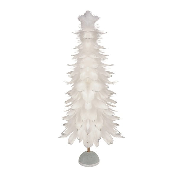 Bílý dekorativní stromek z peří Côté Table White Christmas, 66 cm