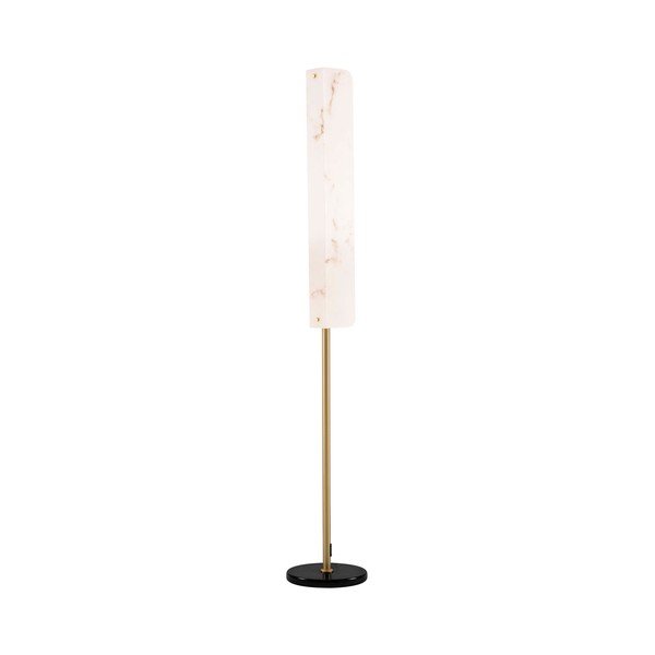 Krémová/v mosazné barvě LED stojací lampa v dekoru mramoru (výška 160 cm) Aider – Nova Luce