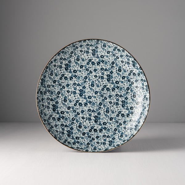 Modro-bílý keramický talíř Made In Japan Blue Daisy, ⌀ 23 cm