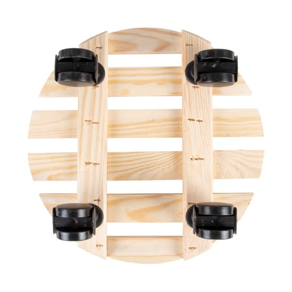 Dřevěný pojízdný podstavec pod květináč ø 29 cm (výška 8 cm) Indoor & Outdoor – Esschert Design-image-3