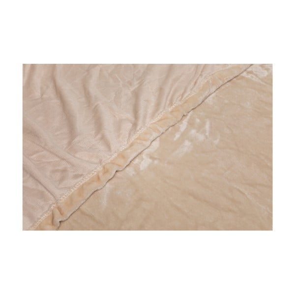 Béžové mikroplyšové prostěradlo My House, 180 x 200 cm-image-1