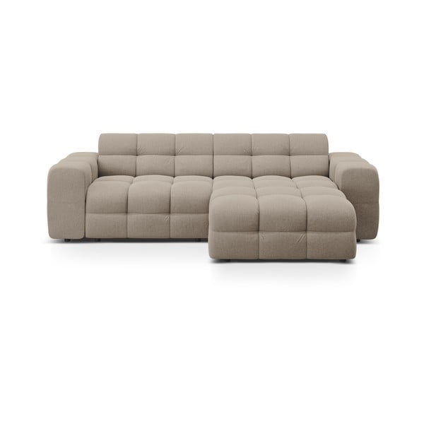 Hnědá rohová pohovka (pravý roh/s lenoškou) Kendal – Micadoni 