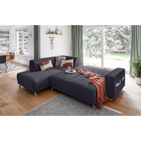 Antracitová rozkládací/s úložným prostorem rohová pohovka (levý roh/do L) Classy Sophie – Miuform-image-4