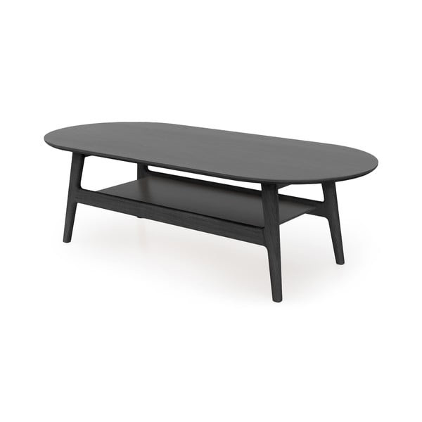 Černý konferenční stolek v dekoru dubu 60x130 cm Curved – Woodman-image-2