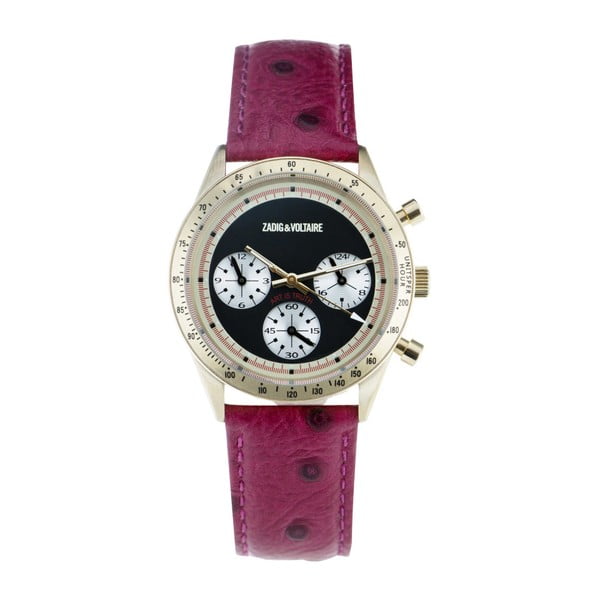 Dámské hodinky s červeným koženým páskem Zadig & Voltaire Milano