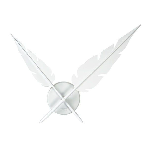 Hodiny Feathers, white