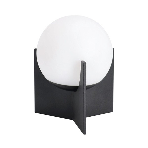 Černá kovová LED stmívatelná stolní lampa s plastovým stínidlem (výška 16 cm) Cardamom – Bizzotto