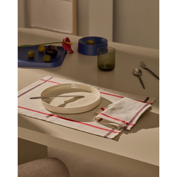 Prostírání v sadě 2 ks s příměsí lnu 35x50 cm Delma – Kave Home-image-1