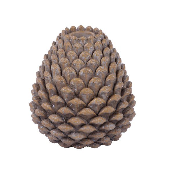 Hnědý svícen ve tvaru šišky Ego Dekor, výška 12 cm-image-1