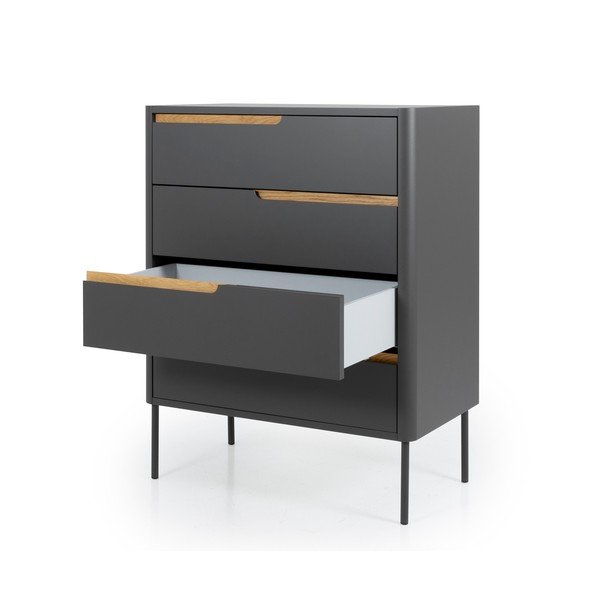 Antracitově šedá komoda Tenzo Switch, 80 x 102 cm-image-3