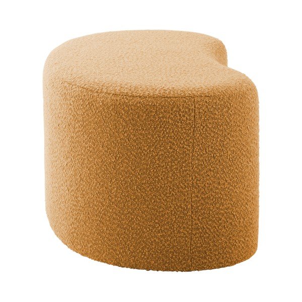 Žlutý taburet z textilie bouclé Ada – Leitmotiv-image-3