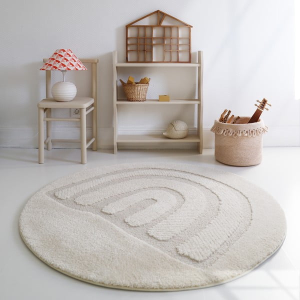 Krémový dětský koberec ø120 cm Rainbow Dream S – Nattiot-image-2