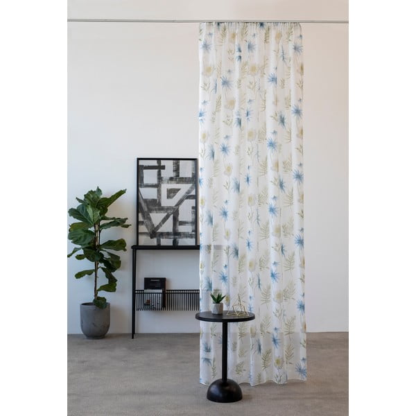 Modro-bílá záclona 140x260 cm Tropical – Mendola Fabrics