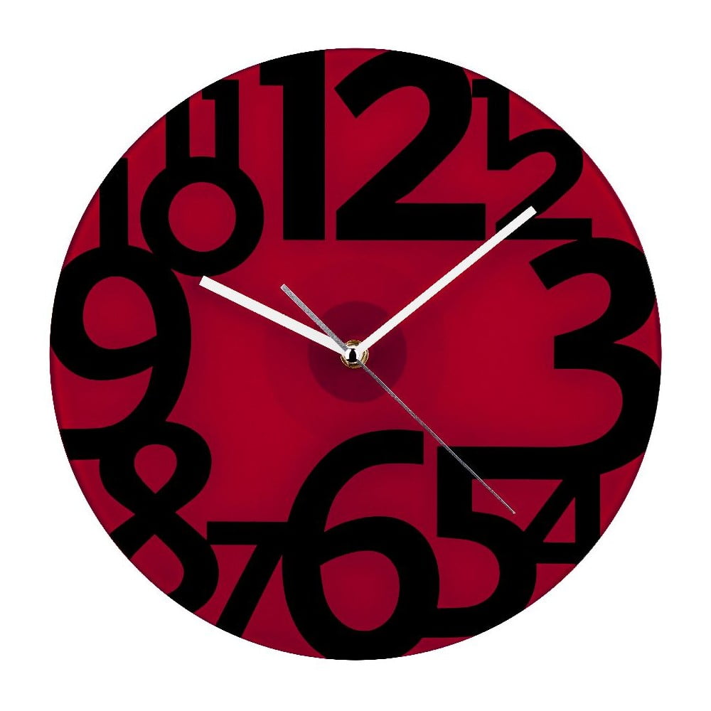 Nástěnné hodiny Red Glam, 31 cm