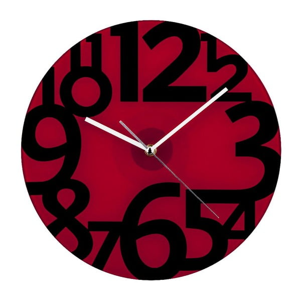 Nástěnné hodiny Red Glam, 31 cm