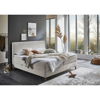 Béžová boxspring postel s úložným prostorem 180x200 cm Memphis - Meise Möbel