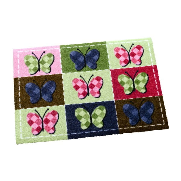 Zeleno-růžový koberec Zala Living Butterflies, 50x70 cm