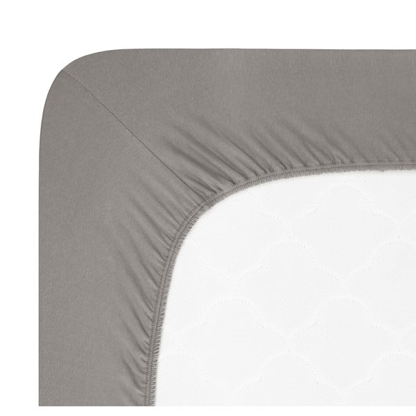 Tmavě šedé napínací prostěradlo jersey 200x220 cm Boxspring – Andrea Simone-image-1