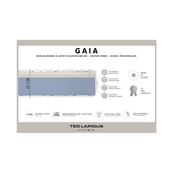 Matrace z latexové pěny Ted Lapidus Maison GAIA, 180 x 200 cm-image-1