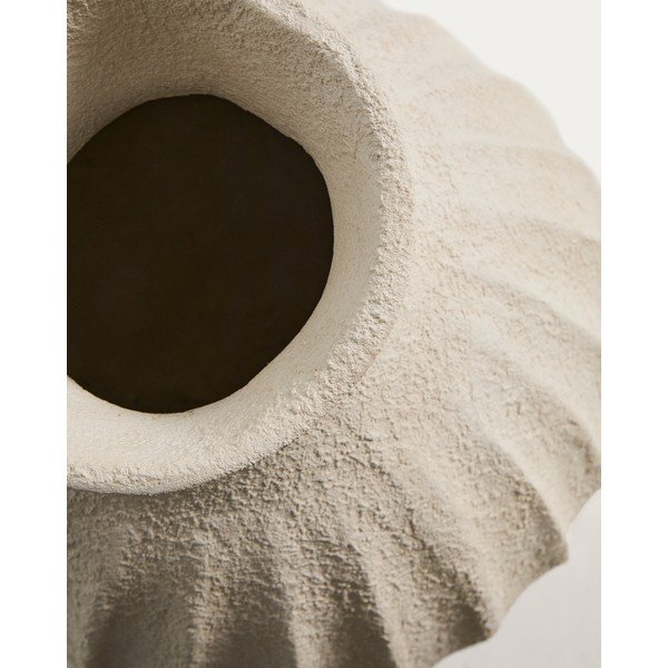 Krémová ručně vyrobená/vysoká váza z papírmaše (výška 67 cm) Arquena – Kave Home-image-2