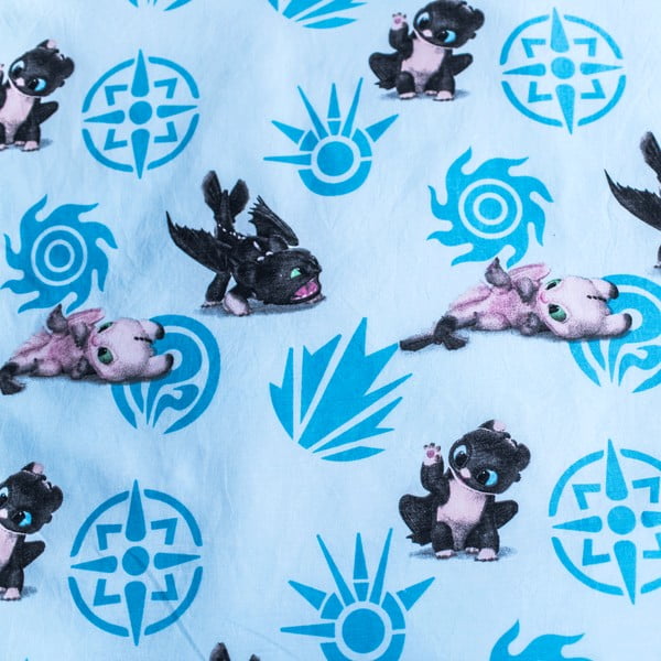 Modré bavlněné dětské povlečení do postýlky 100x135 cm How to Train Your Dragon "Babies" – Jerry Fabrics-image-4