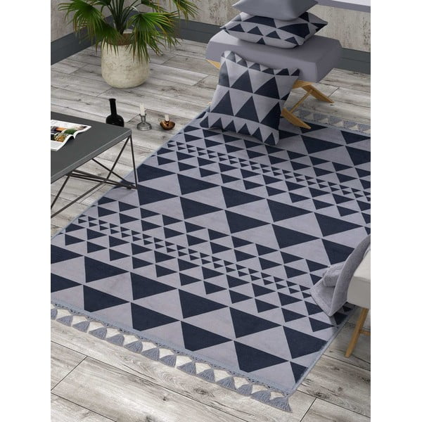 Šedý pratelný koberec 180x120 cm - Vitaus-image-1