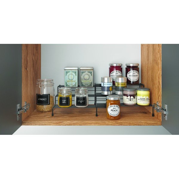 Černá nastavitelná přídavná police do kuchyně Metaltex Lava-image-1